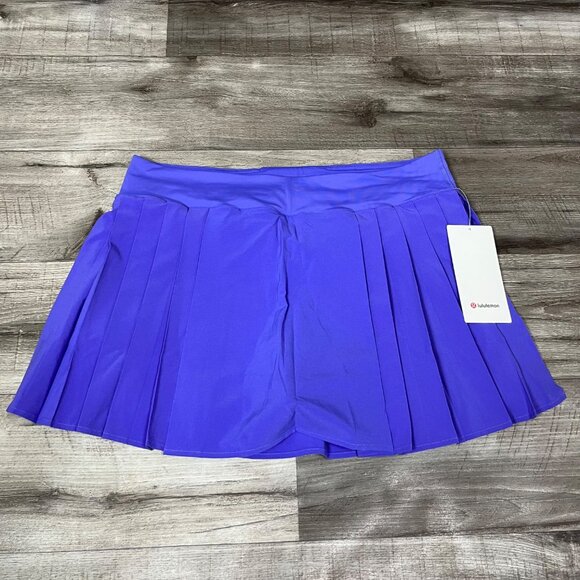 Lululemon Athletic Side-Pleat HR Tennis Skirt Charged Indigo NWT Women’s Sz 12 - Picture 1 of 7